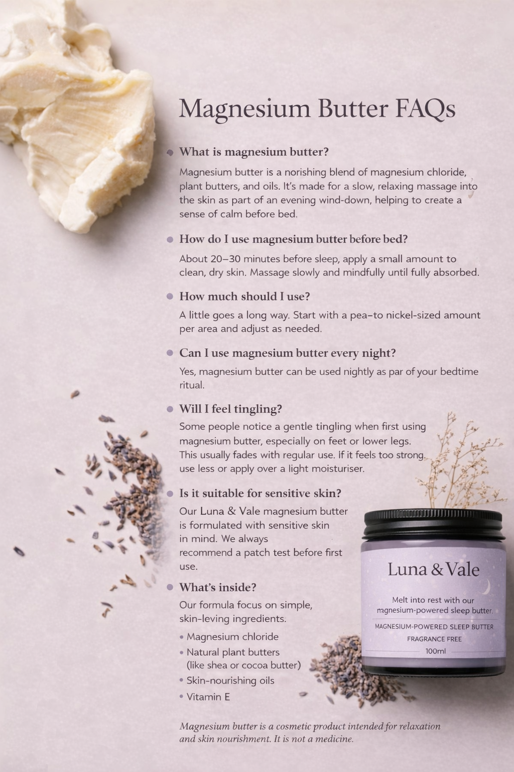 Magnesium Powered Sleep Butter - Fragrance Free
