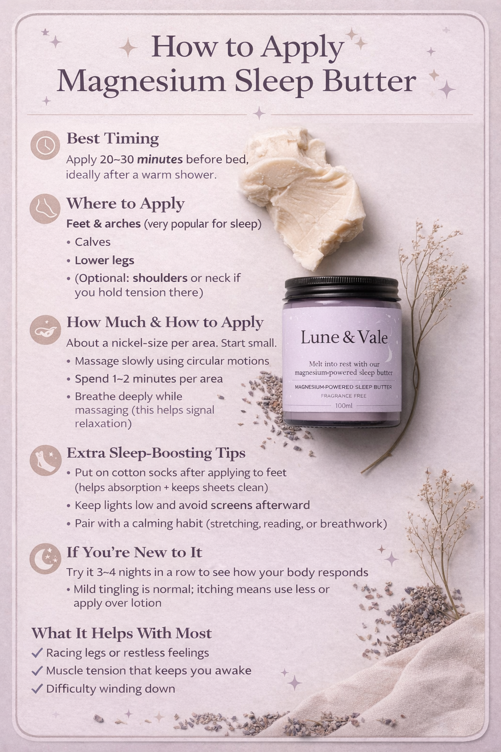 Magnesium Powered Sleep Butter - Fragrance Free